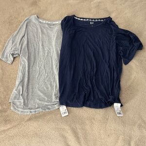 GAP Heather Gray and Deep Blue PJTees
